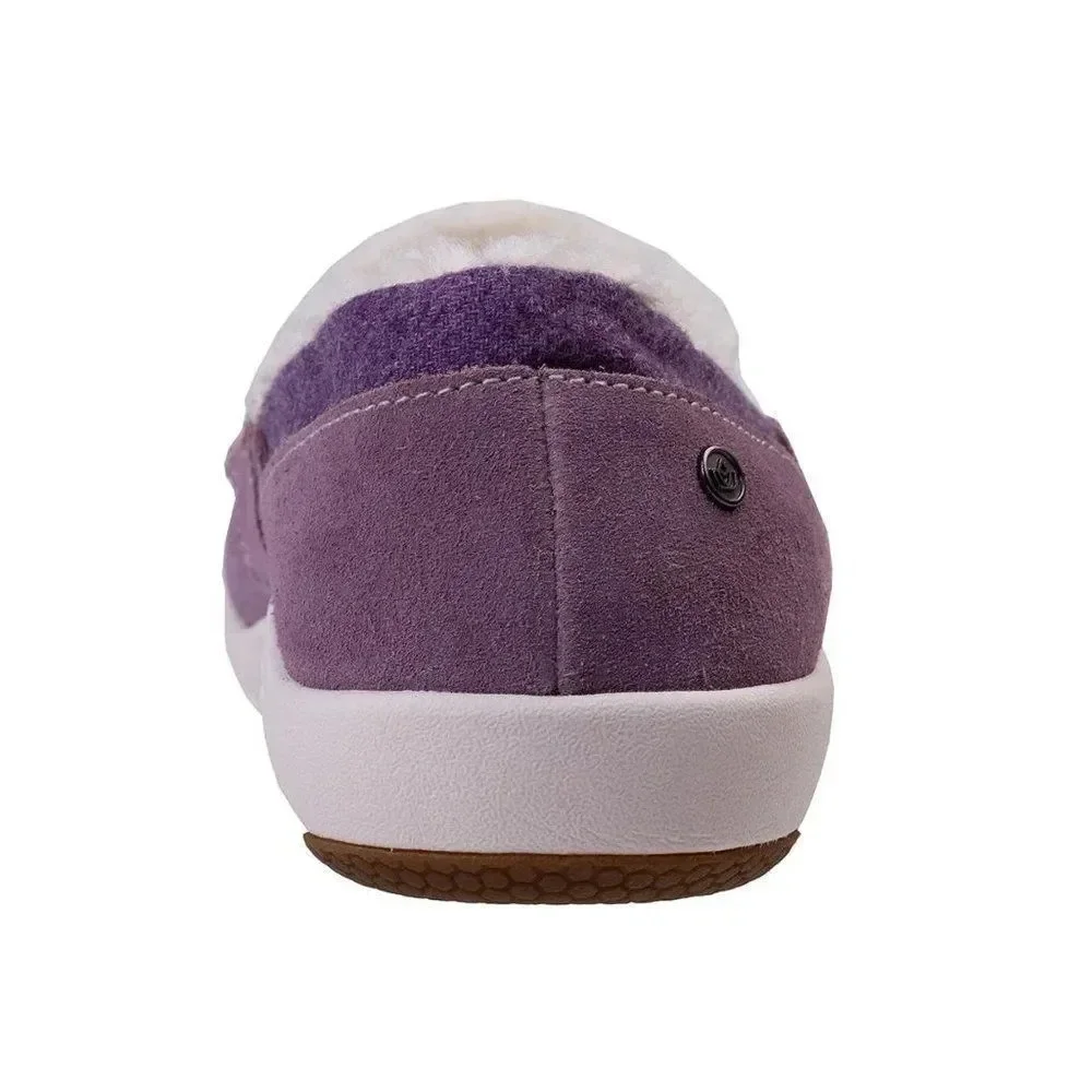 Waco Spenco girls's Wool Collared Fiesta Cozy Slip On Shoes Elderberry Sixr 5.5